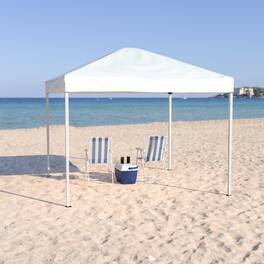 Emma + Oliver - 10'x10' Weather Resistant Easy Pop Up Event Straight Leg Instant Canopy Tent - White