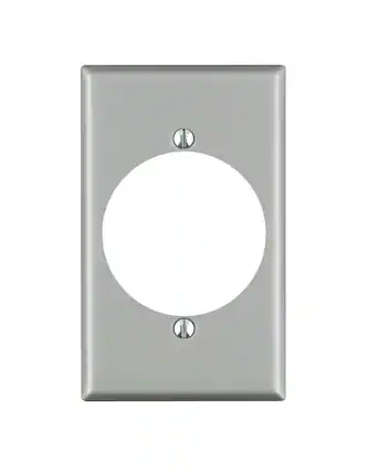 Front. Leviton - Leviton Silver 1 gang Aluminum Outlet Wall Plate 1 pk - Silver.