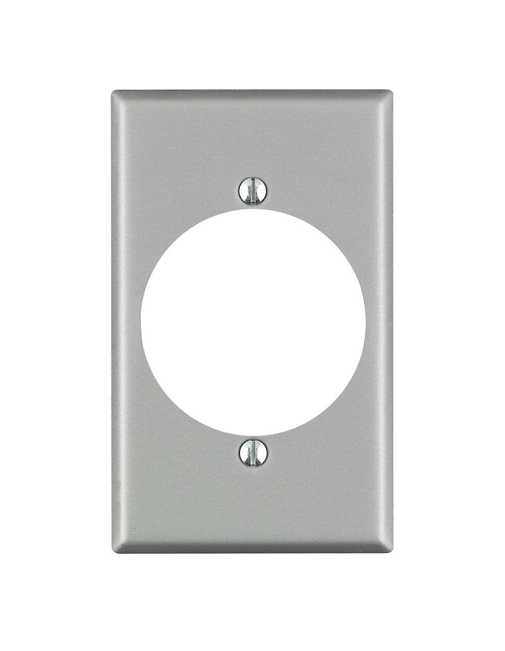 Front. Leviton - Leviton Silver 1 gang Aluminum Outlet Wall Plate 1 pk - Silver.