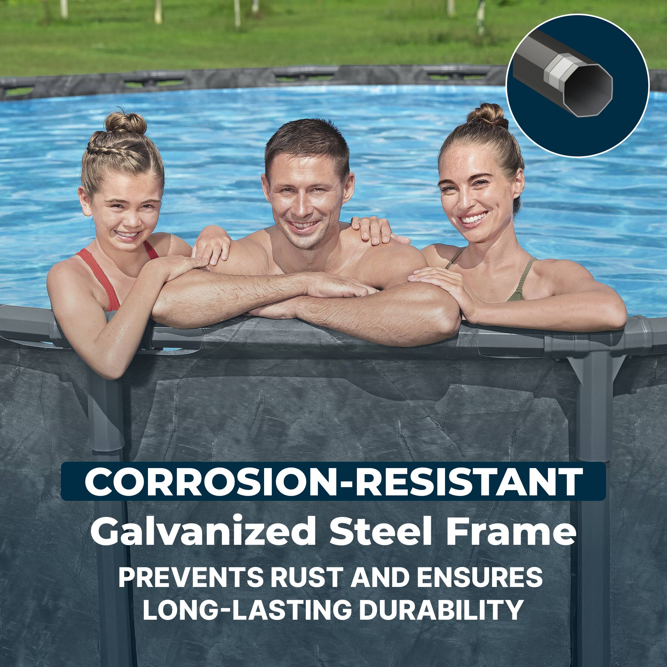 CORROSION-RESISTANT Galvanized Steel Frame PREVENTS RUST AND ENSURES LONG-LASTING DURABILITY