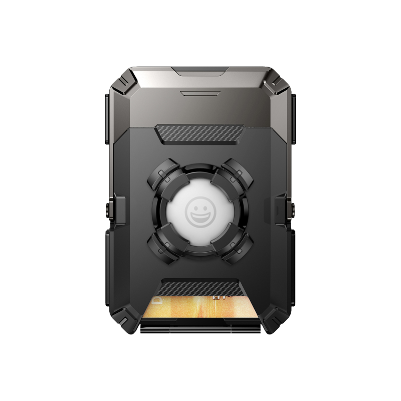 Angle. SUPCASE - MagSafe Wallet with AirTag Holder - 5-Card Storage, RFID Blocking, and Strong Magnetic Lock - Black.