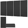 VEVOR - 4 PCS Acoustic Panels, 2 inch Thick 23.6 x 11.8 inch Fiberglass Sound Absorbing Panels, Self-adhesive Soundproof Wall - Black