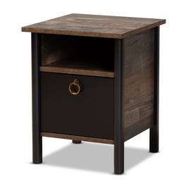 Baxton Studio - Vaughan Modern and Contemporary Two-Tone Finished Wood Nightstand - Brown/Black