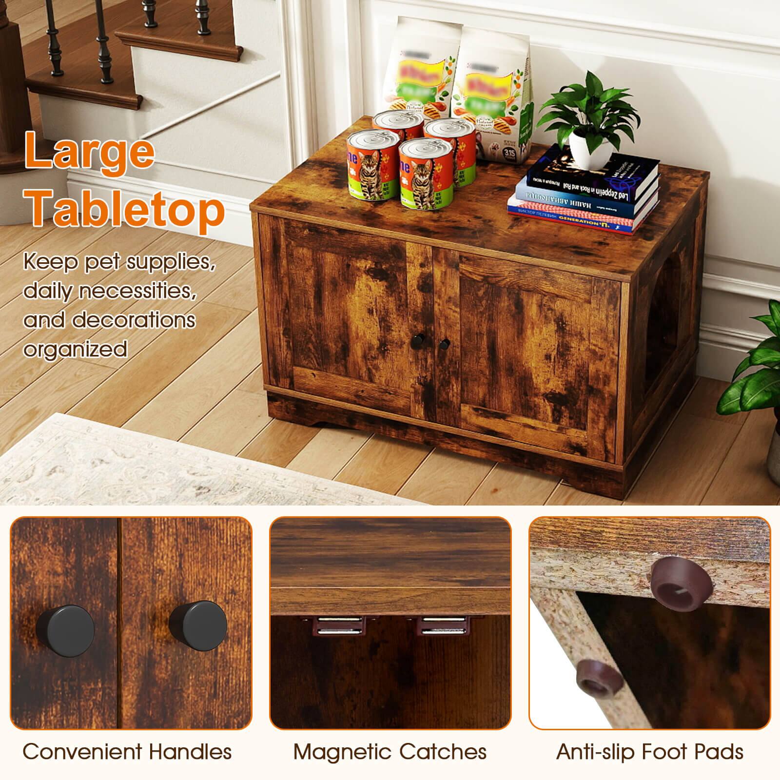 Large Tabletop

Keep pet supplies, daily necessities, and decorations organized

Convenient Handles

Magnetic Catches

Anti-slip Foot Pads