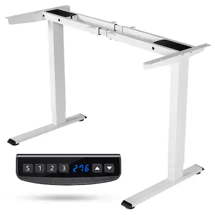 Front. Costway - Costway Electric Sit Stand Desk Frame Dual-motor Height-adjustable Standing Desk Base with 3 Memory Positions - White.