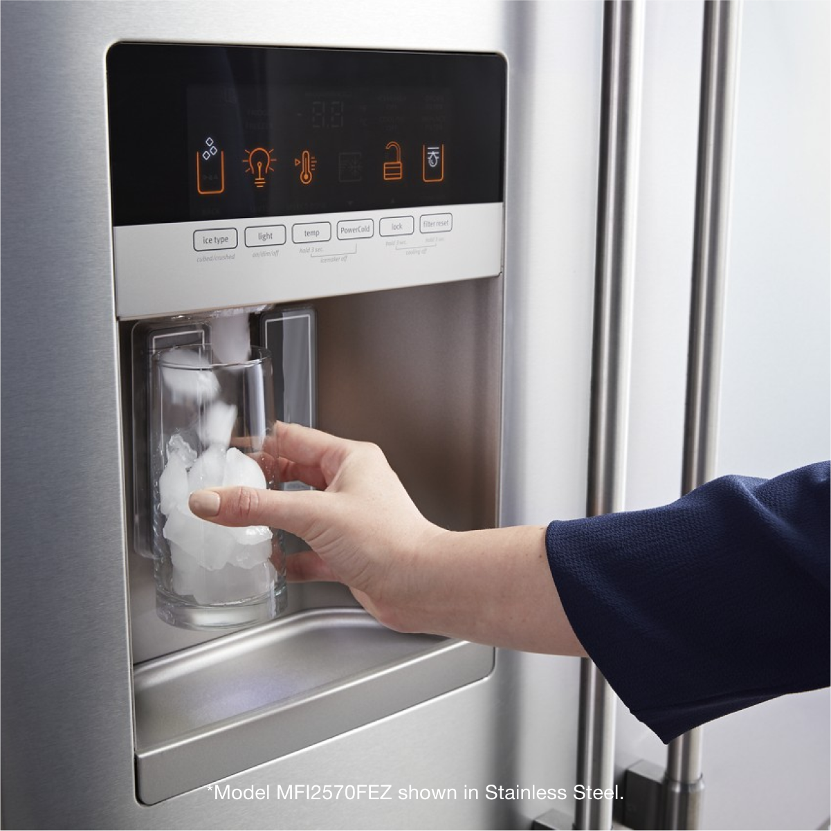 Model MFI2570FEZ shown in Stainless Steel.