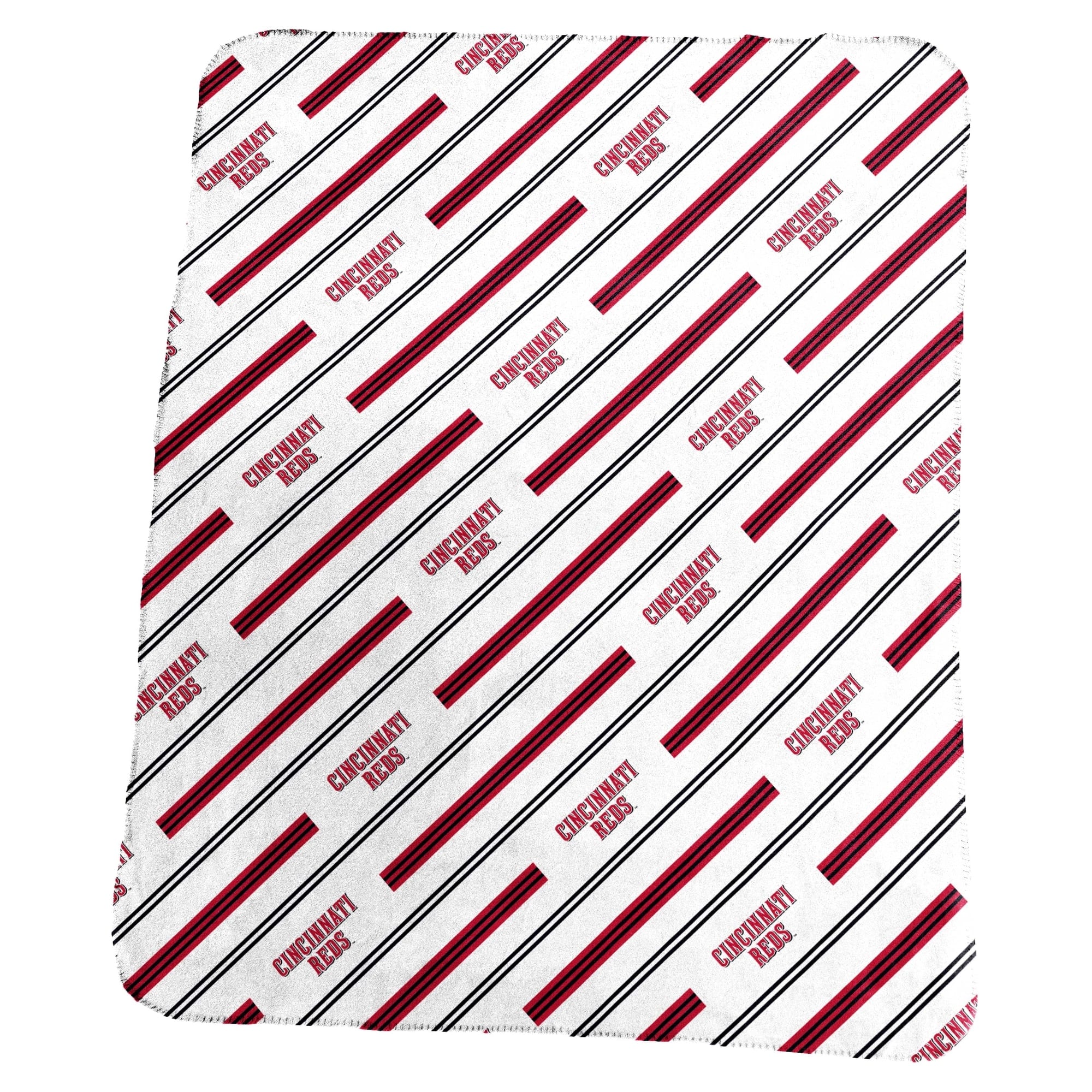 Logo Brands - Cincinnati Reds 50" x 60" Classic Vertical Stripe Fleece Throw Blanket - Multicolor