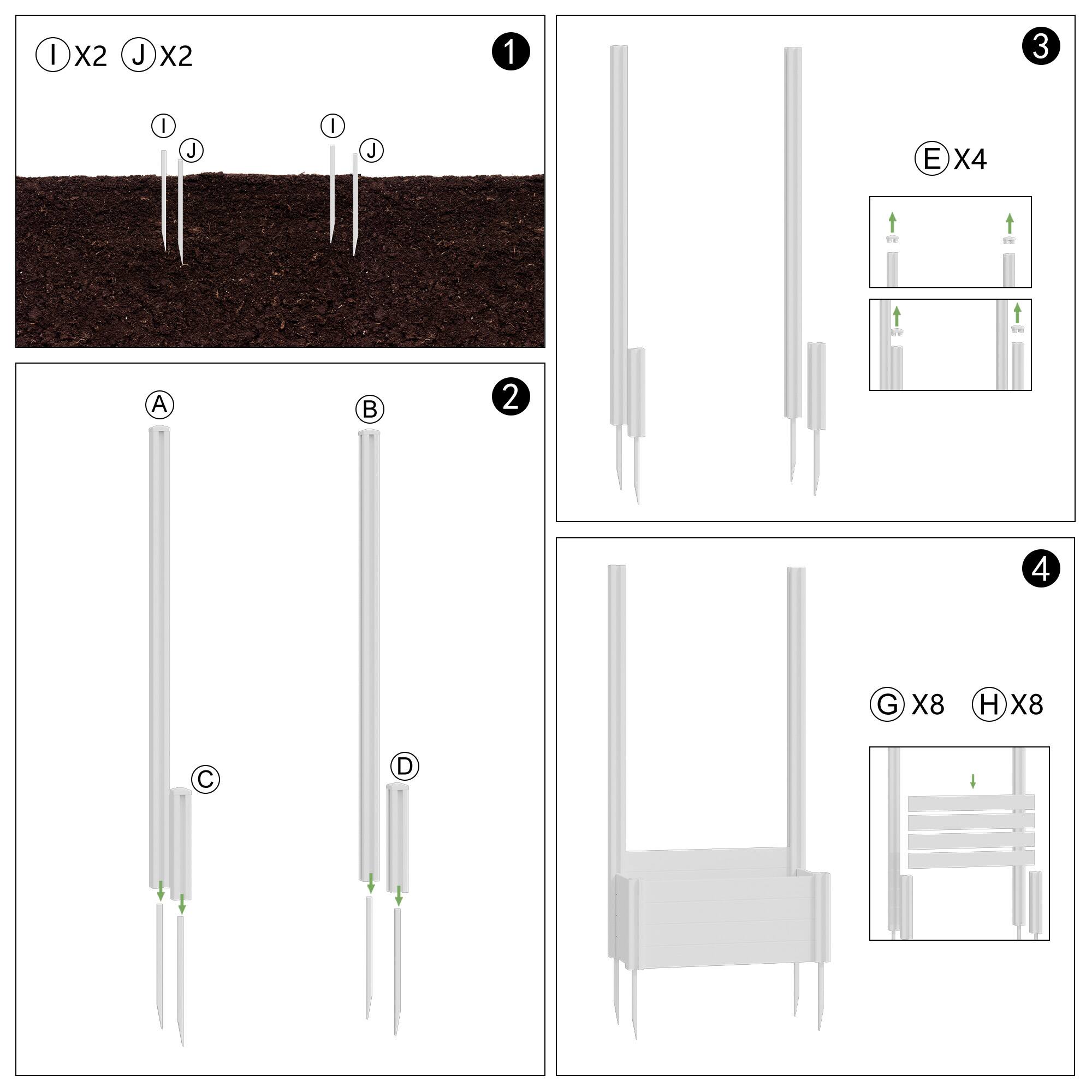 Alt View 4. PexFix - 71 in. x 35 in. x 12 in.Rectangle Vinyl PVC Planter Box Raised Garden Beds with Trellis-Ideal for Backyard - White.