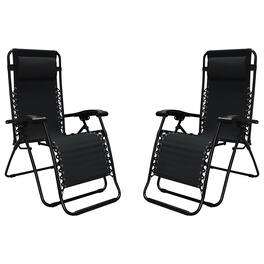 Caravan Sports - Zero Gravity Outdoor Folding Patio Lounge Chair, (Pair) - Black