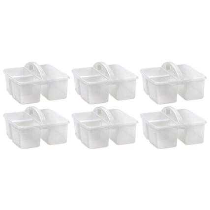 Front. Teacher Created Resources - Teacher Created Resources Plastic Storage Caddy, Clear, Pack of 6.