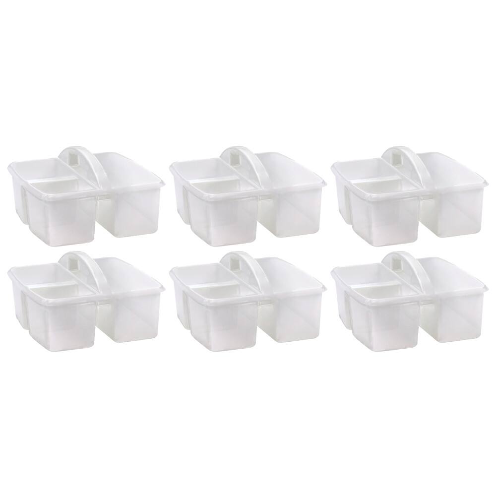 Front. Teacher Created Resources - Teacher Created Resources Plastic Storage Caddy, Clear, Pack of 6.