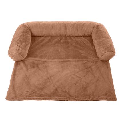 Front. PetMaker - 36in Plush Dog Bed for Couch - Beige.