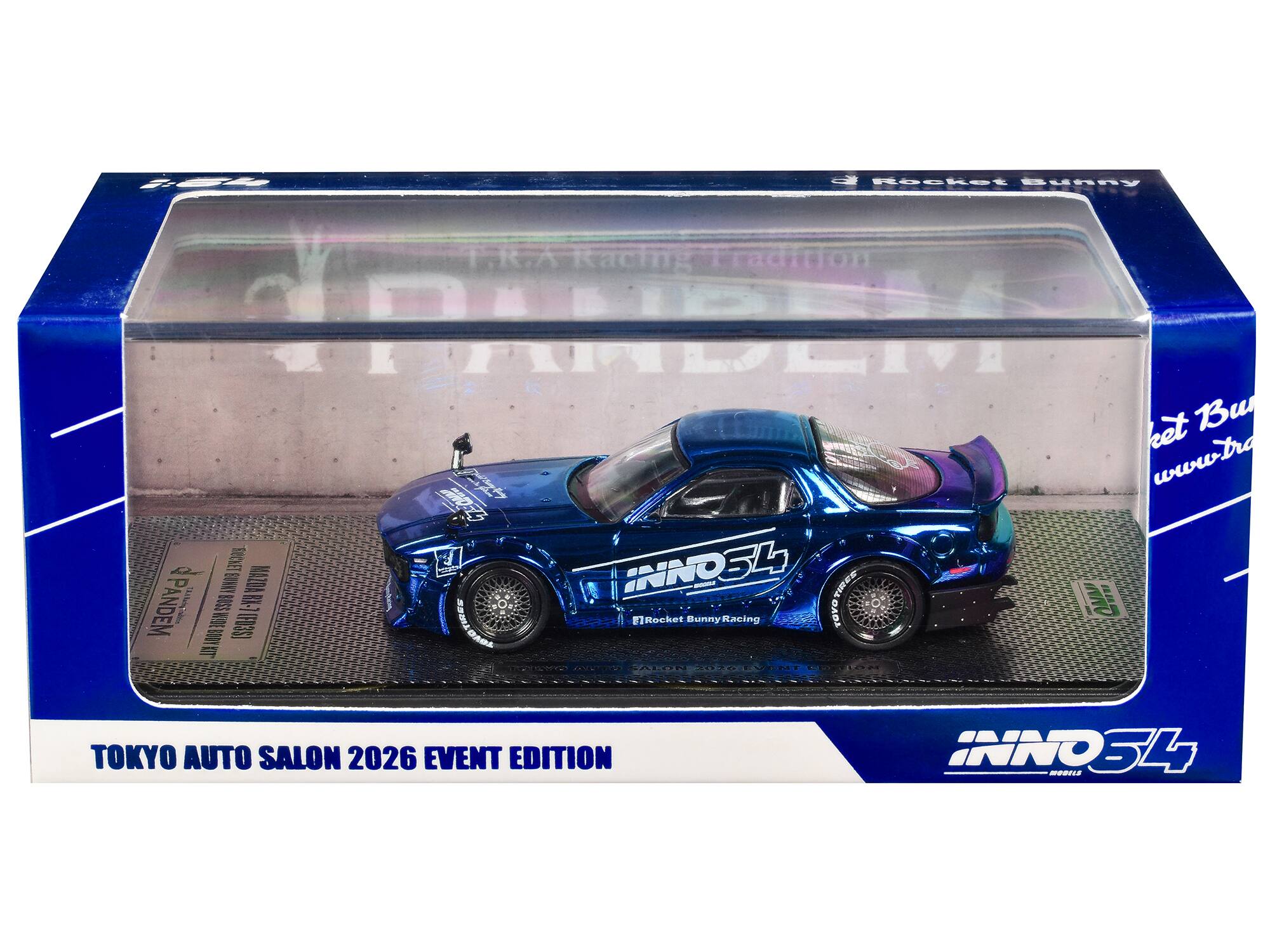 Rocket Bunny Racing T.R.A Kacing Tradition SEy ret Bu www.tra Dra wt B BOCKET NET INNOSL ENO3 MATDA - TIRER PANDEM Sabent BOSS C'18 maas TOVO Kocket Bunny Racing I SCR E aADs VI Tconen OTT AKUN CNY CIOH TOKYO AUTO SALON 2026 EVENT EDITION INNOSL