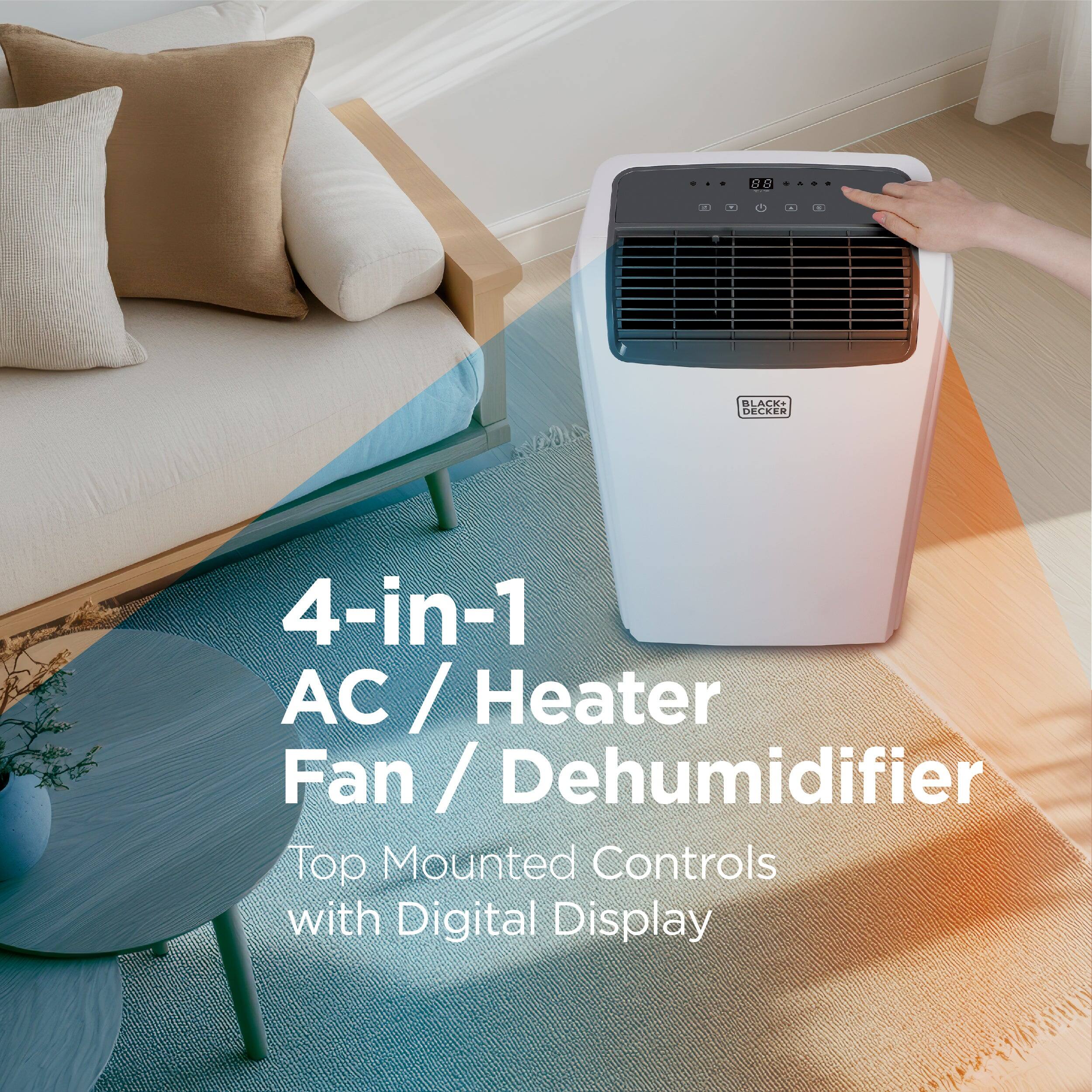 00 8 BLAK DECKER 2 4-in-1 AC / Heater / Fan / Dehumidifier Top Mounted Controls with Digital Display