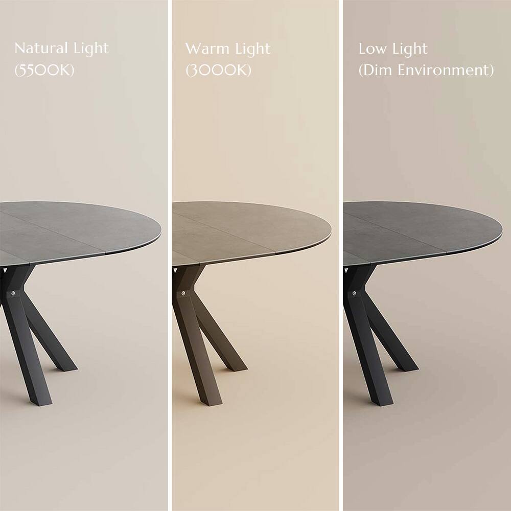 Natural Light (5500K)  
Warm Light (3000K)  
Low Light (Dim Environment)