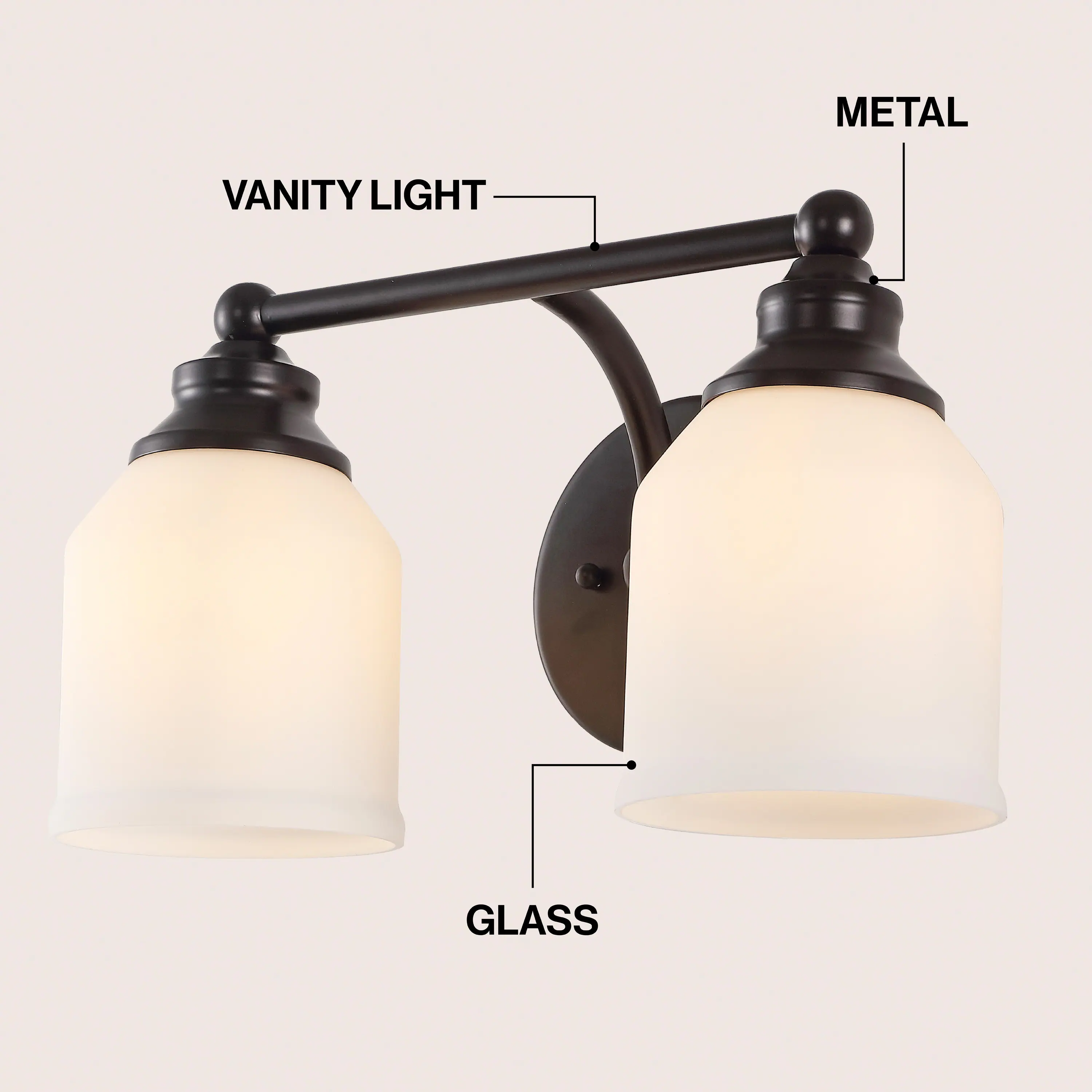 METAL VANITY LIGHT GLASS