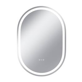 Boyel Living - 28 x 40 in Track-Shaped Aluminum Frame Anti-Distortion Easy Installation Mirror with Front Light
