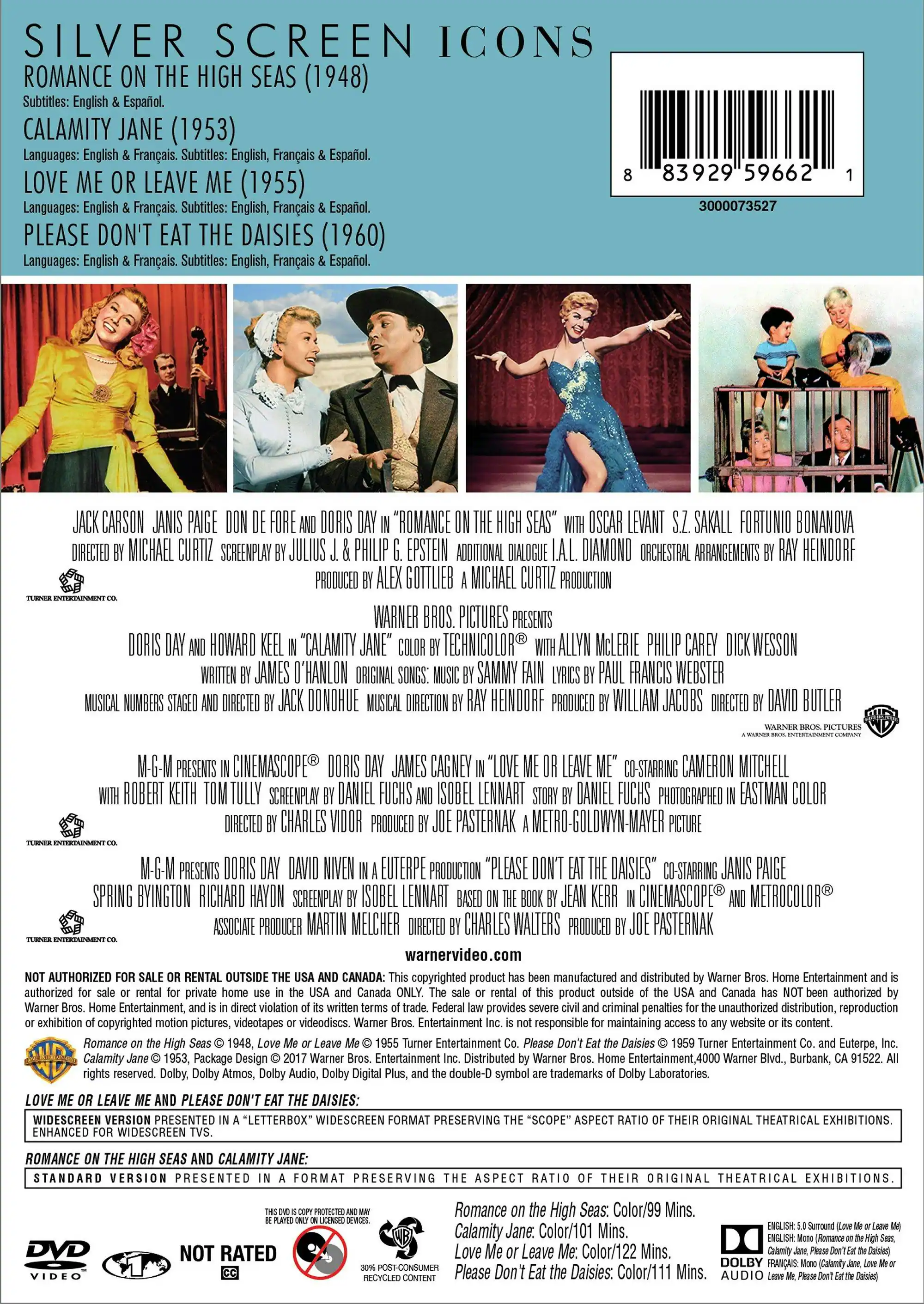 Angle. Silver Screen Icons - Doris Day (DVD New Box Art) [DVD].