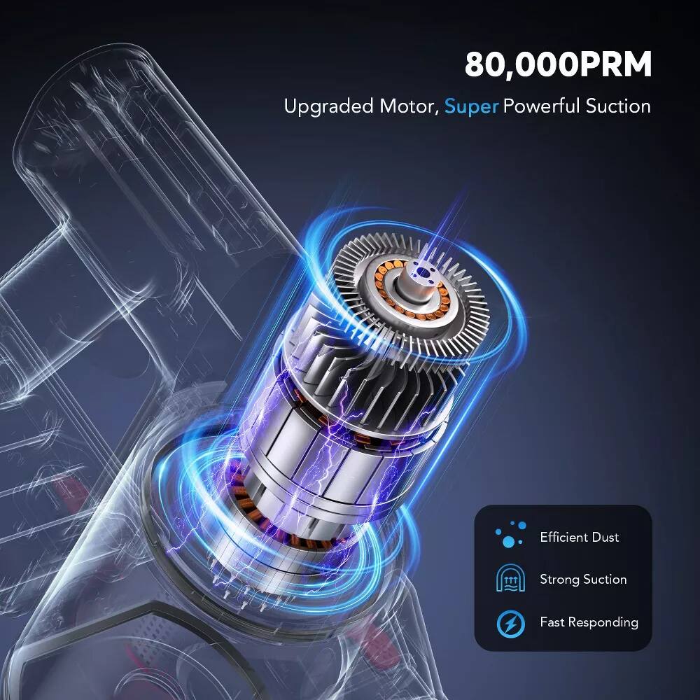 80,000PRM Upgraded Motor, Super Powerful Suction

Efficient Dust
Strong Suction
Fast Responding