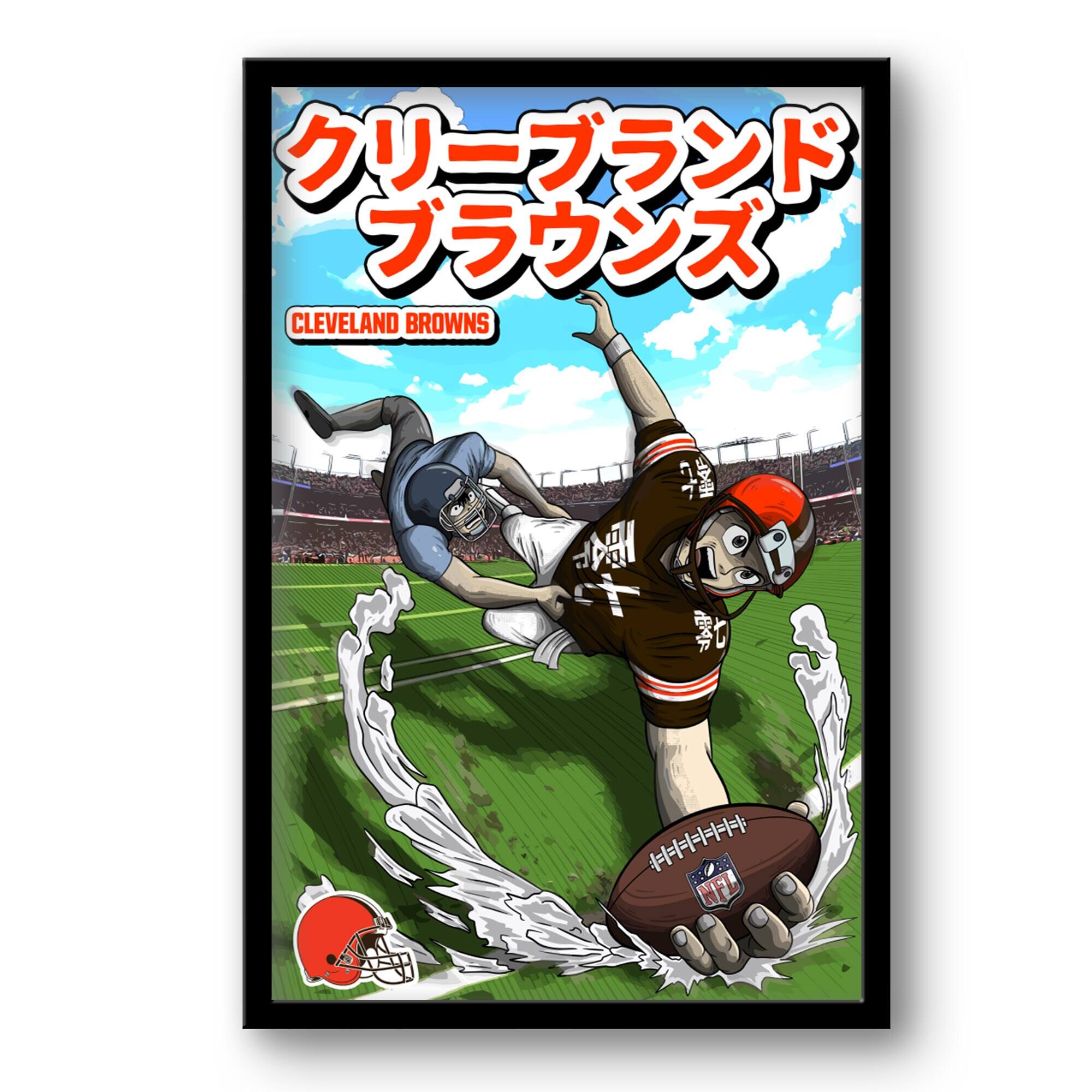 Cleveland Browns 14" x 20" Framed Anime Art Print