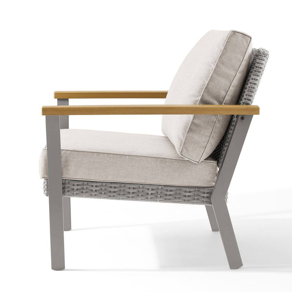 Alt View 2. Songmics Home - Sencillo Collection - Lounge Chair with Faux Wood Armrests - Gray.