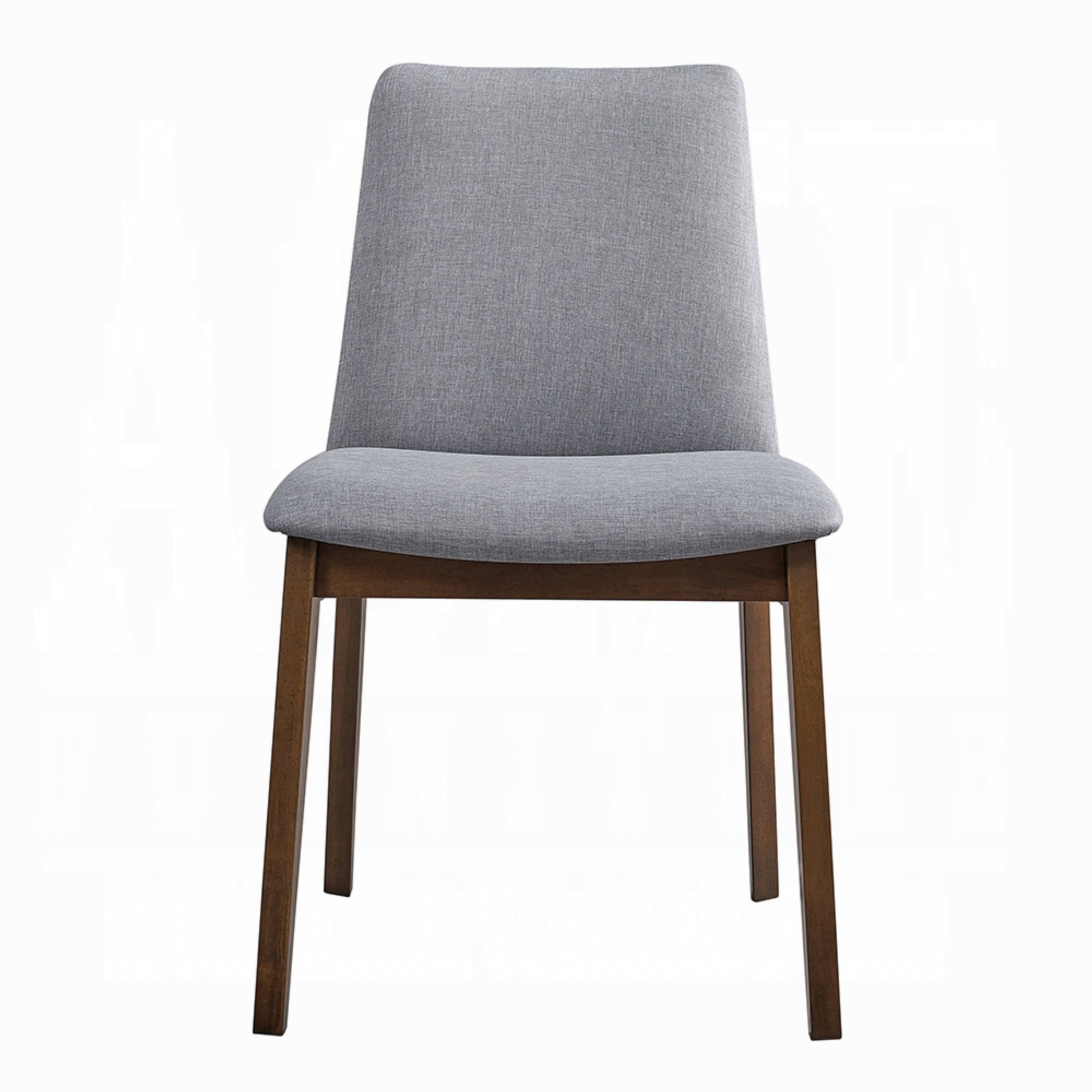 Alt View 1. Manhattan Lane - Lumy Side Dining Chair Set of 2, Gray Padded Seat and Back - Walnut Brown, Gray.