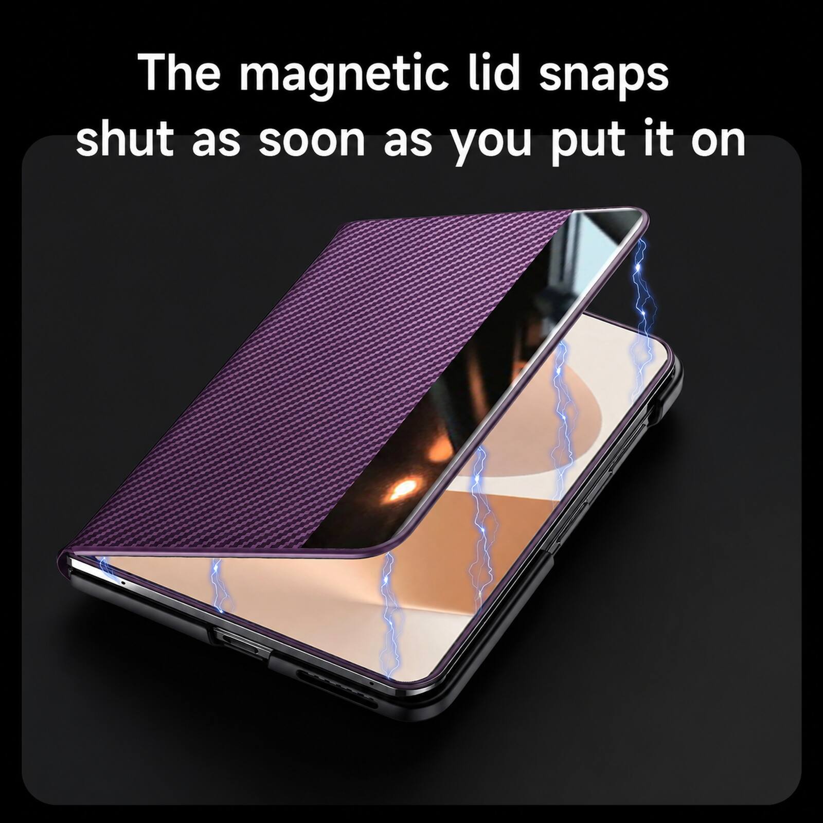 The magnetic lid snaps shut as soon as you put it on