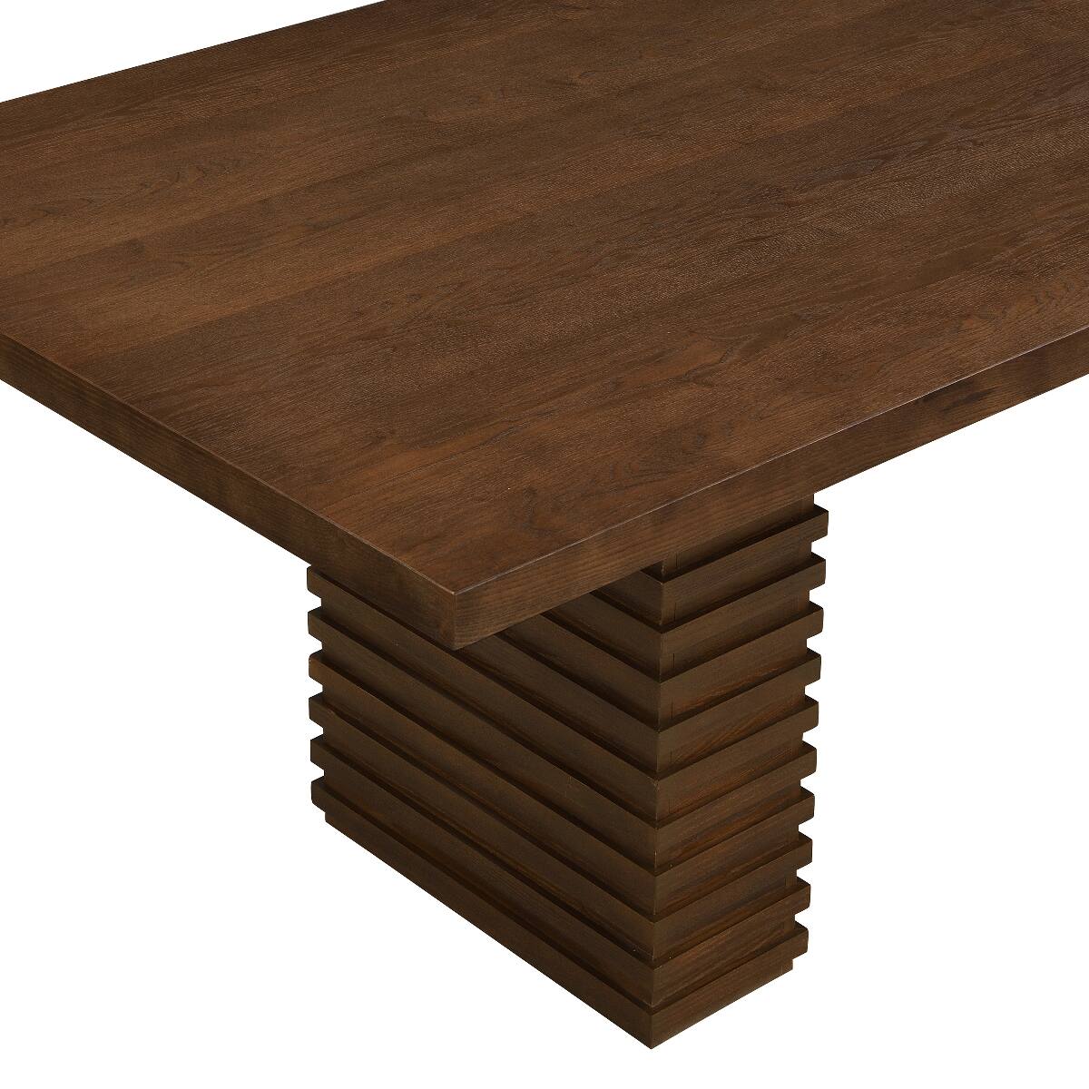 Alt View 4. Loheer - Loheer 95 Inch Walnut Dining Table, Solid Wood and MDF, Seats 8 - Walnut.
