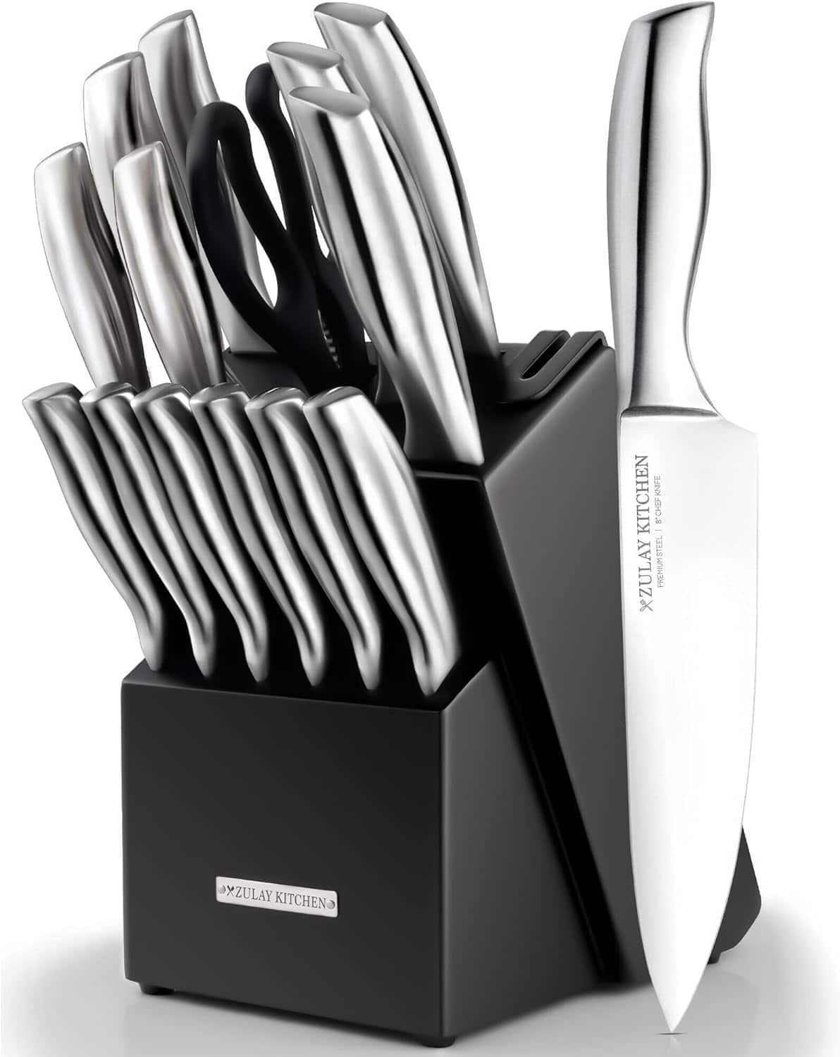 The text on the image is: "XZULAY KITCHEN PREMIUM STAINLESS STEEL 8" CHEF'S KNIFE."