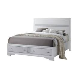 Manhattan Lane - Classy Queen Size Bed With Storage - White