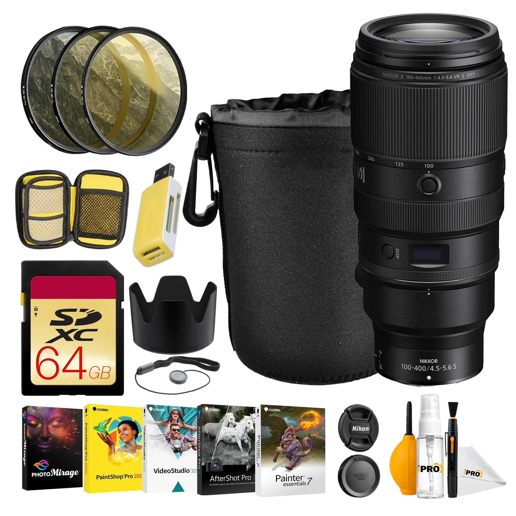 Nikon - NIKKOR Z 100-400mm f/4.5-5.6 VR S Lens for Z Mount FX Cameras Super Telephoto Zoom Bundle With Filter Kit 77mm + 6 - Black price history on PriceWatchPro
