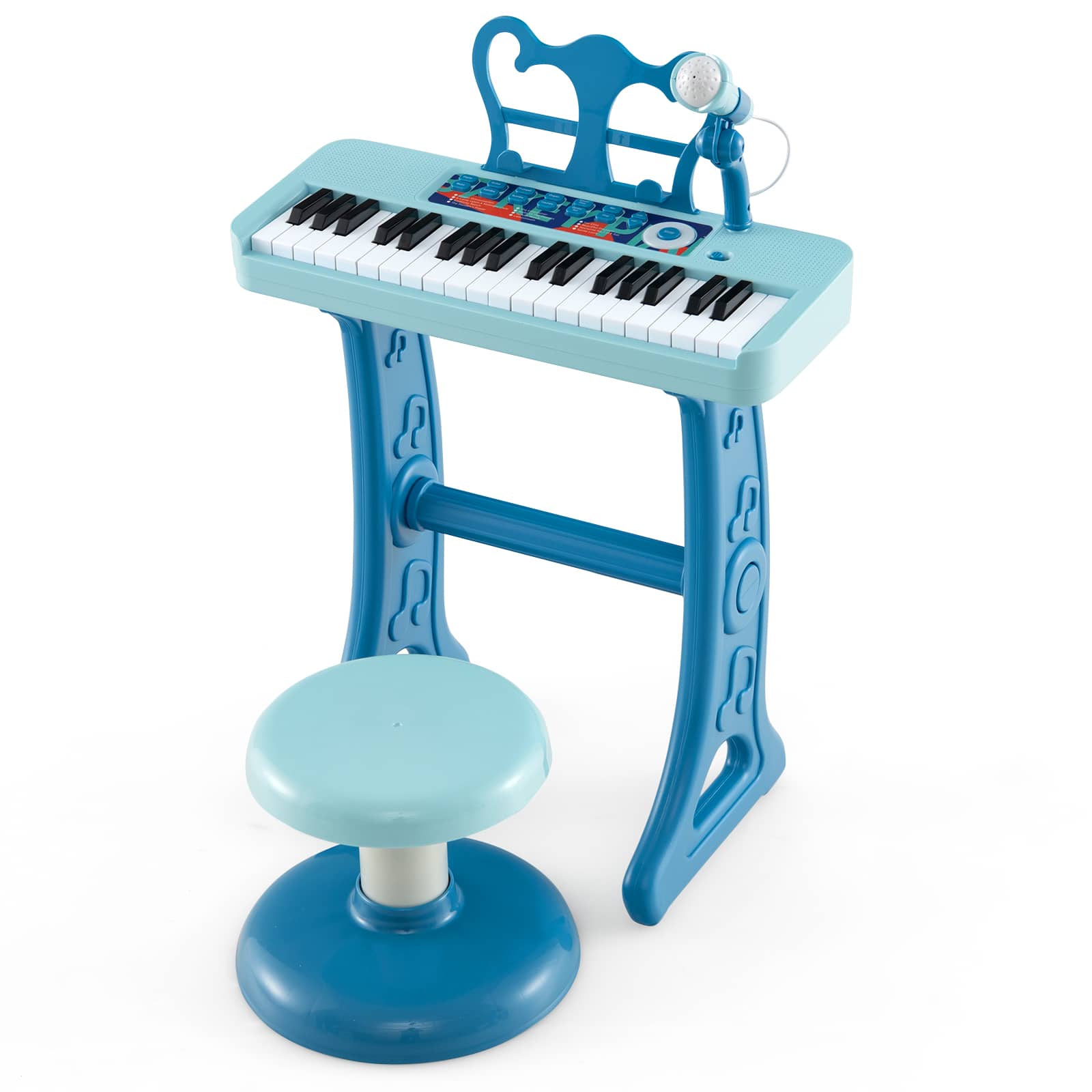 Alt View 19. Costway - 37-Key Kids Piano Keyboard Toy Musical Electronic Instrument with Stool - Blue.