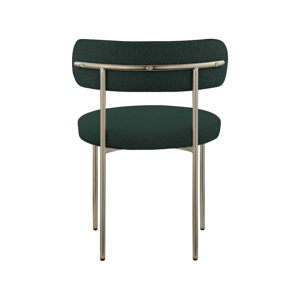 Alt View 1. Meridian Furniture - Beacon Green Boucle Fabric Dining Chair, Set of 2 - Green.