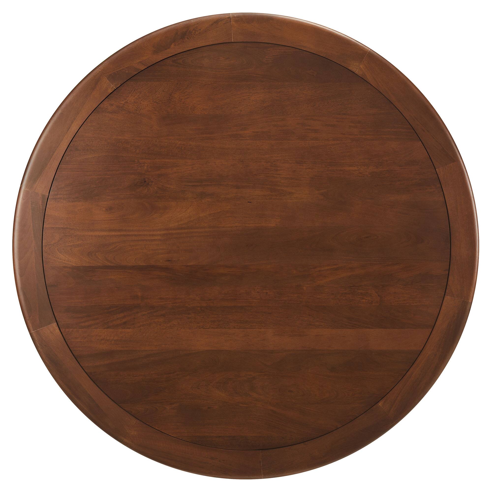Back. Modway - Lippa 60" Round Pedestal Solid Wood Dining Table by Modway - Brass Walnut.
