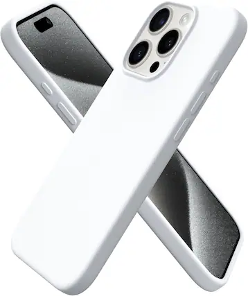 Front. Ornarto - ORNARTO Compatible with iPhone 15 Pro Case 6.1", Slim Liquid Silicone Full Covered Protective Cover-White - White.