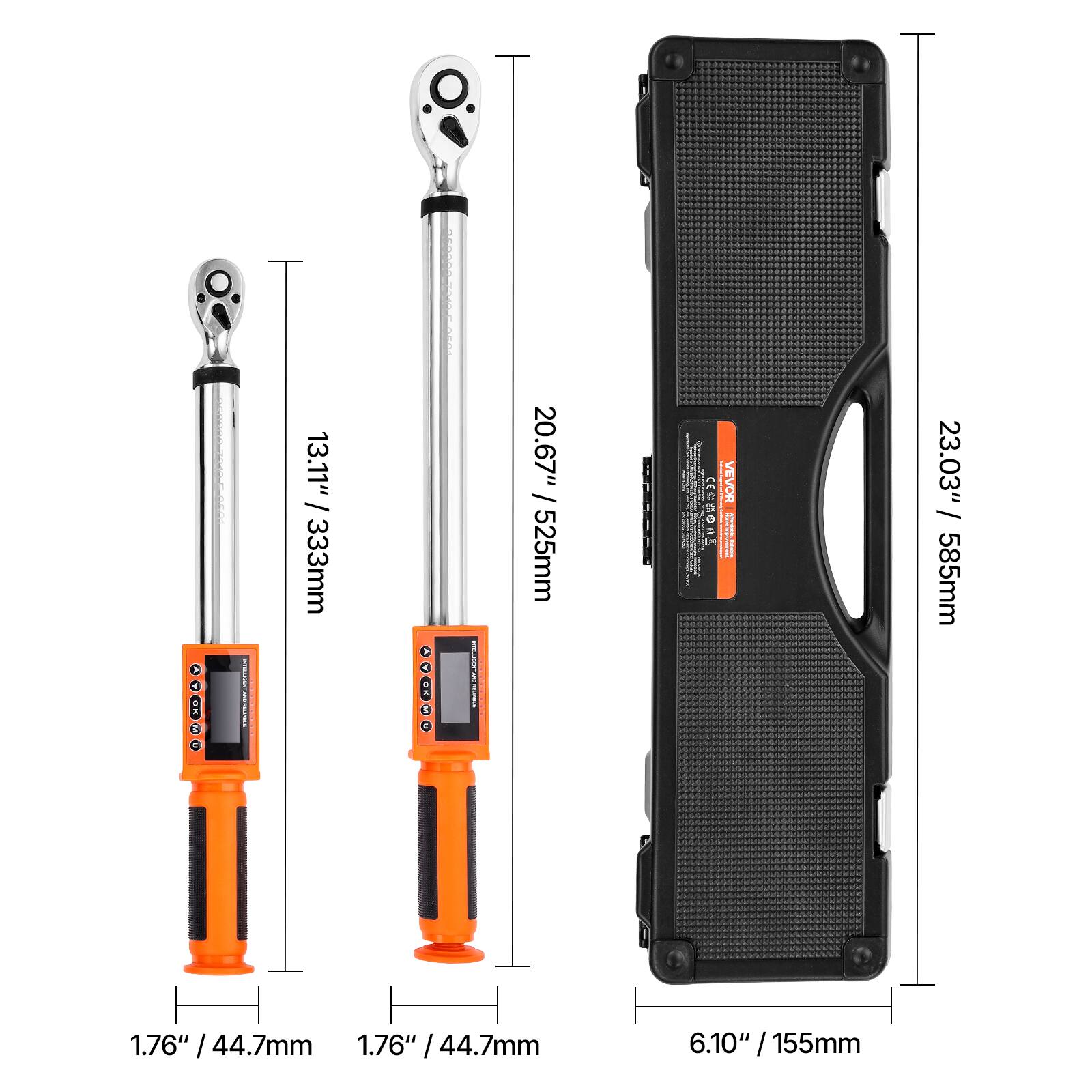 A: 1. i 1 T. 13.11" / 333mm, 4: 15 i - | 20.67" / 525mm RLI - na VEVOR | 1 / 23.03" / 585mm 1.76" / 44.7mm 1.76" / 44.7mm 1.76" 6.10" / 155mm

Corrected:
- 13.11" / 333mm
- 20.67" / 525mm
- 23.03" / 585mm
- 1.76" / 44.7mm
- 1.76" / 44.7mm
- 6.10" / 155mm