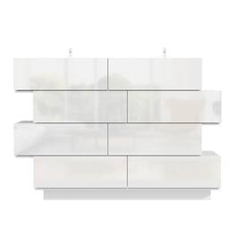 FUFU & GAGA - FUFU&GAGA Staggered Storage Chest: Modern Minimalist Organizer - White