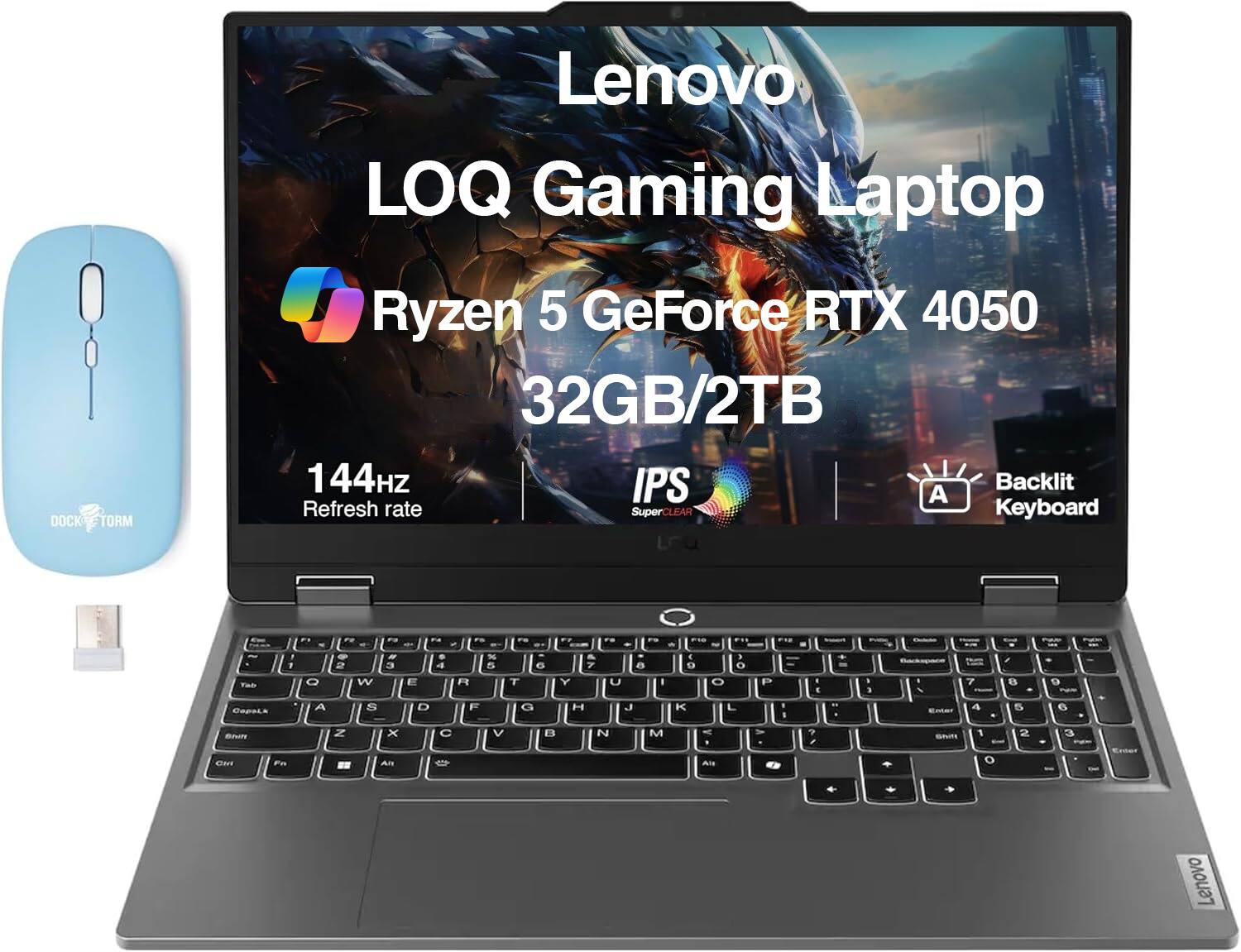 DOCK TORM Lenovo LOQ Gaming Laptop Ryzen 5 GeForce RTX 4050 32GB/2TB 144Hz IPS Backlit Keyboard

Refresh rate

SuperCLEAR

A

1 F Q

2 W S

3

E D

R F

N

6 T G

7 Y H

e U J

D I

K O

L P

3 7 4

8

5 9

6

Z x C V

N M

1 2

3

Ca Fn

AS

Als

O

+