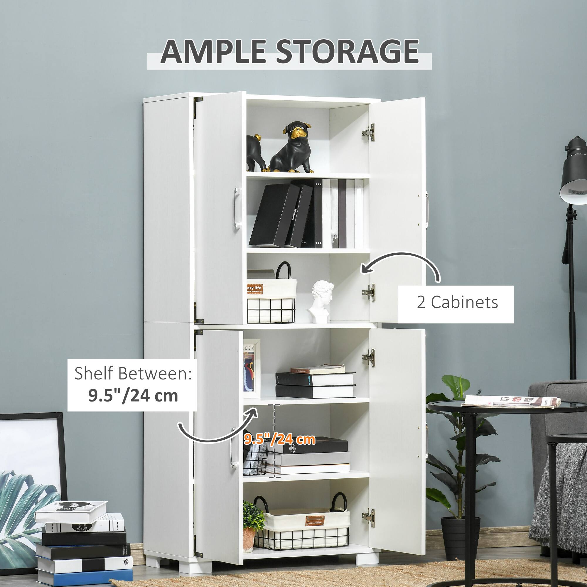 AMPLE STORAGE - 2 Cabinets - Shelf Between: 9.5"/24 cm - 9.57/24 cm