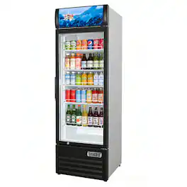 Equator - Vitlife 16.5 Cu Ft Commercial Glass Door Merchandiser Refrigerator, LED, Adjustable Shelves, Auto Defrost ETL - Black