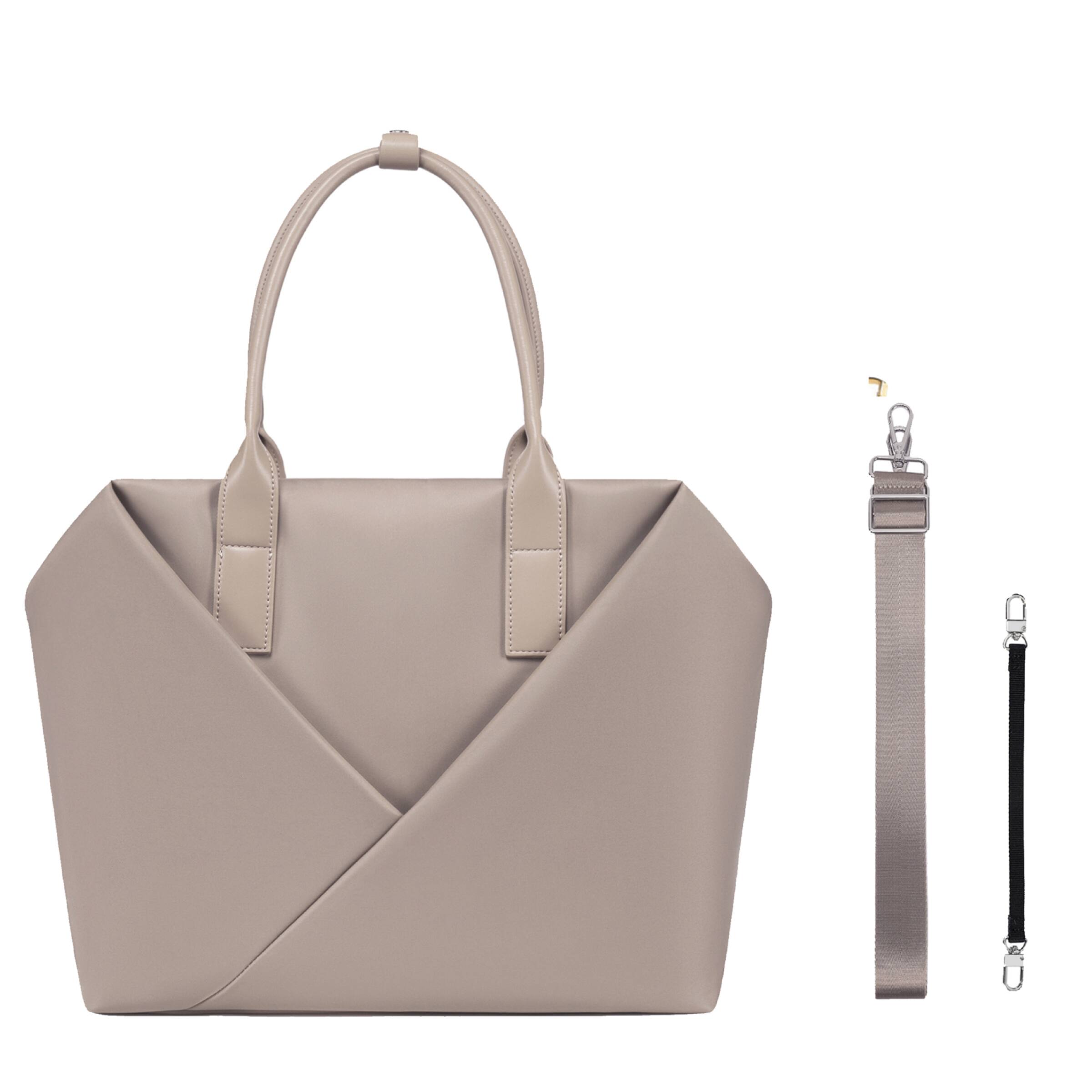 Alt View 7. Lux & Nyx - Lux & Nyx Large Origami Tote 15" Laptop Work Bag - Champagne Taupe - Champagne Taupe.