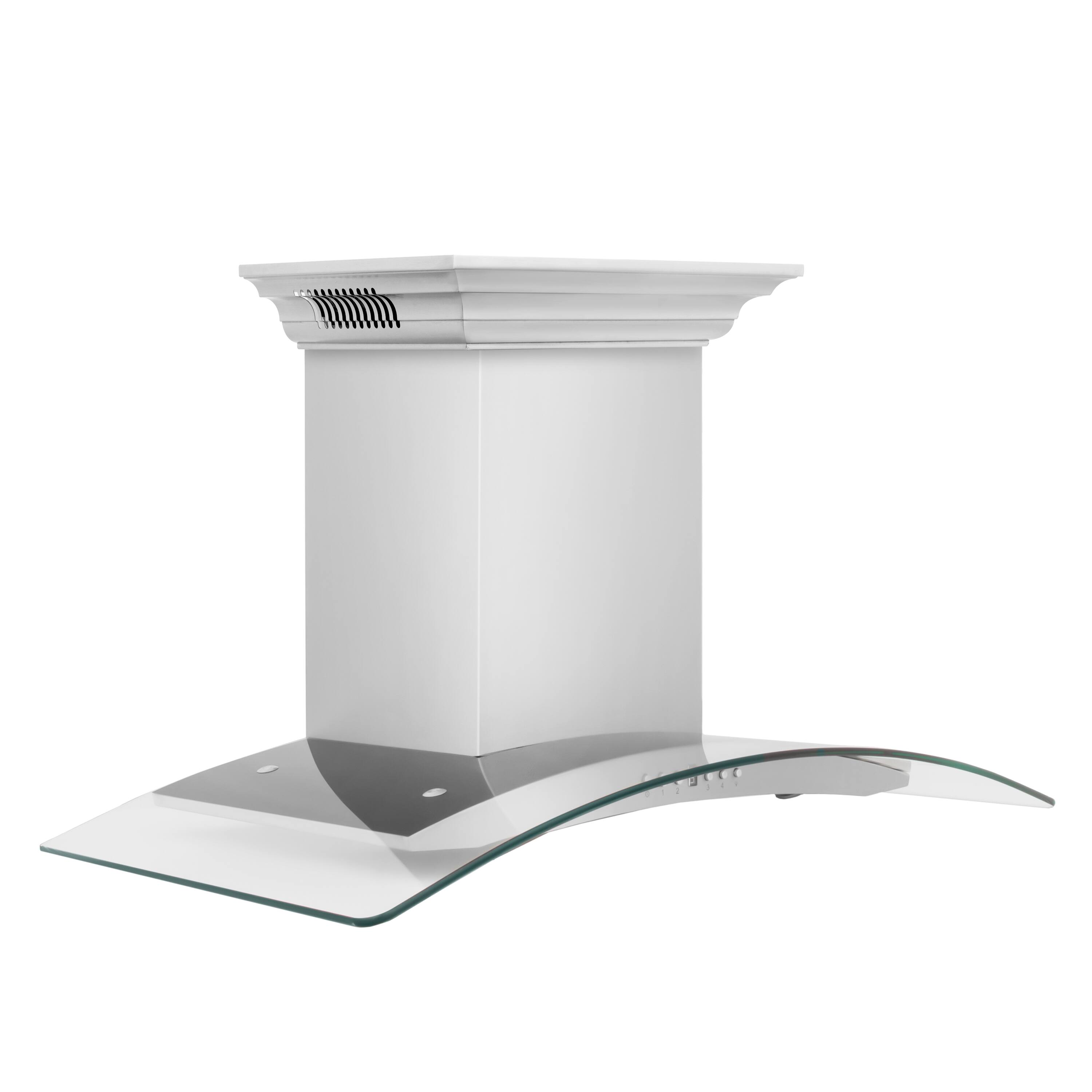 Left. ZLINE - 30 in. ZLINE CrownSound™Ducted Vent Wall Mount Range Hood in Stainless Steel with Built-in Bluetooth Speakers - Stainless steel.