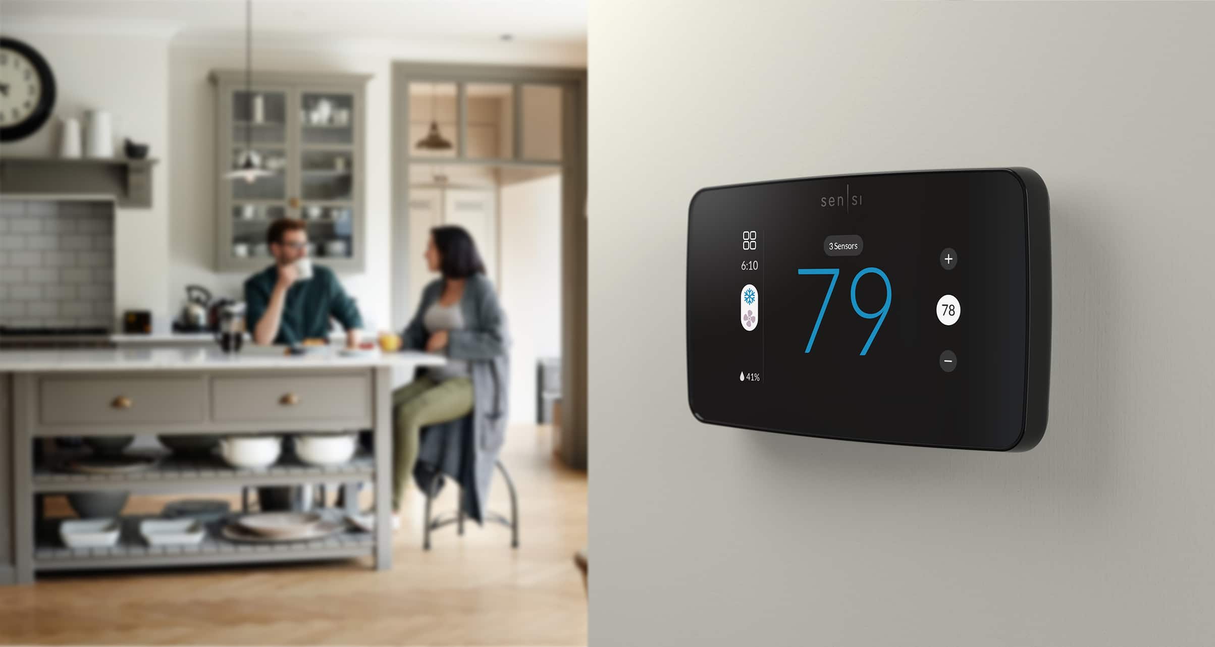 Alt View 15. Copeland - Sensi Touch 2 Smart Programmable Wi-Fi Thermostat-Works with Alexa - Black Beveled Edge.