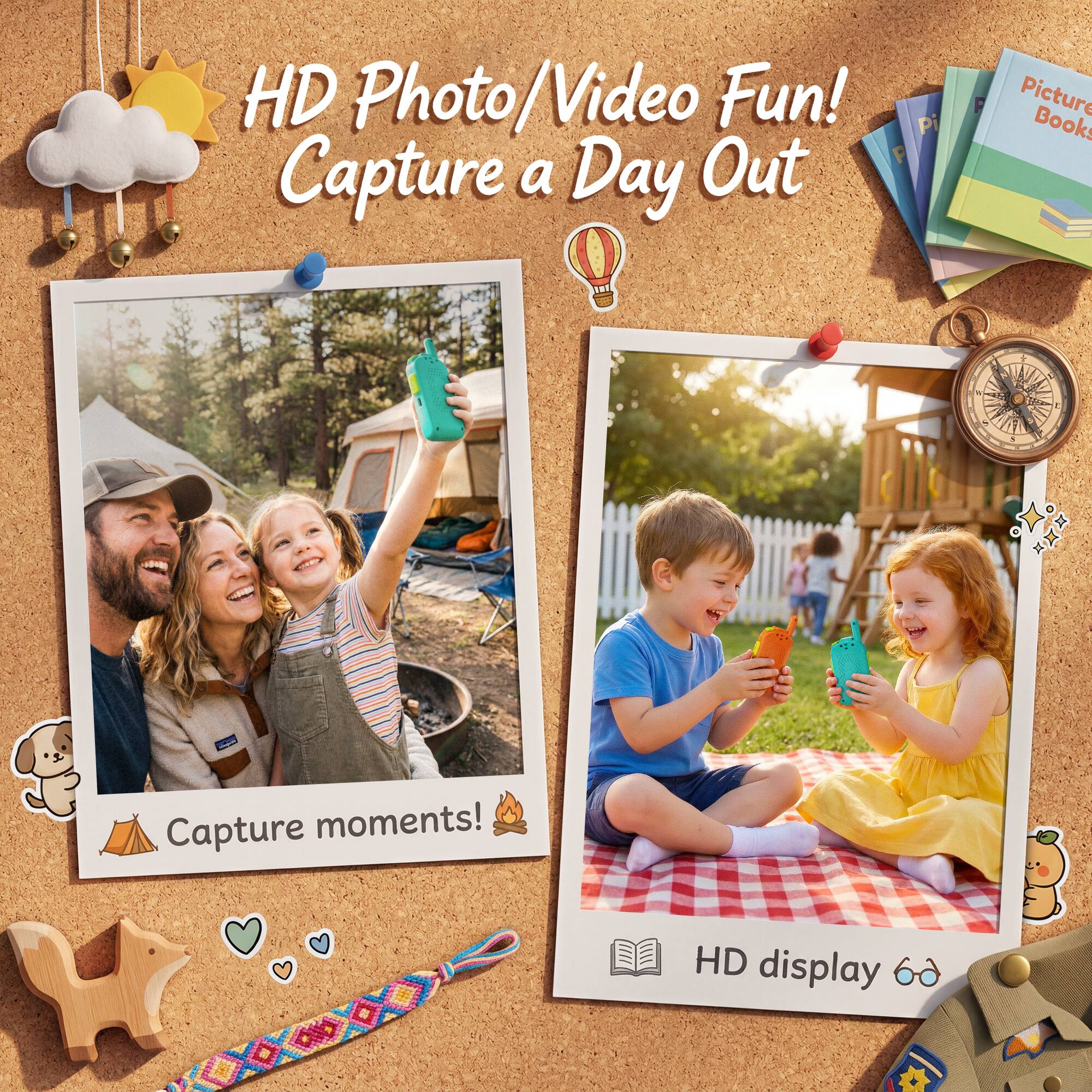 HD Photo/Video Fun! Capture a Day Out  
Picture Books  
Capture moments!  
HD display 6d