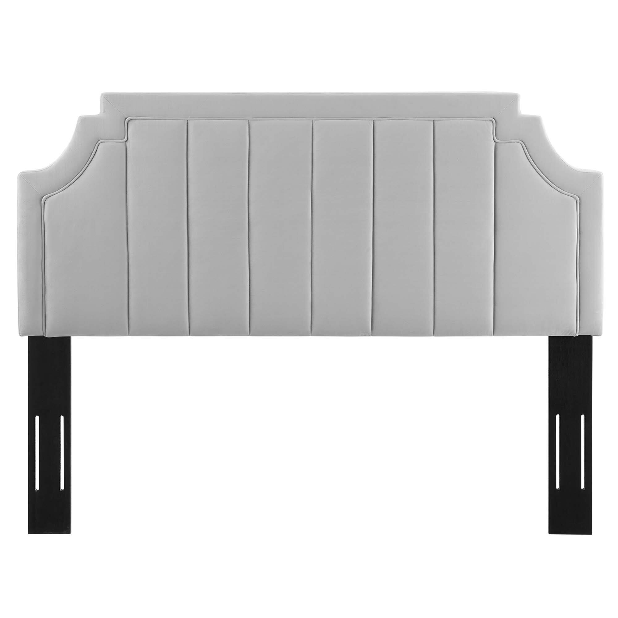 Alt View 1. Modway - Alyona Channel Tufted Performance Velvet Twin Headboard by Modway - Gray.
