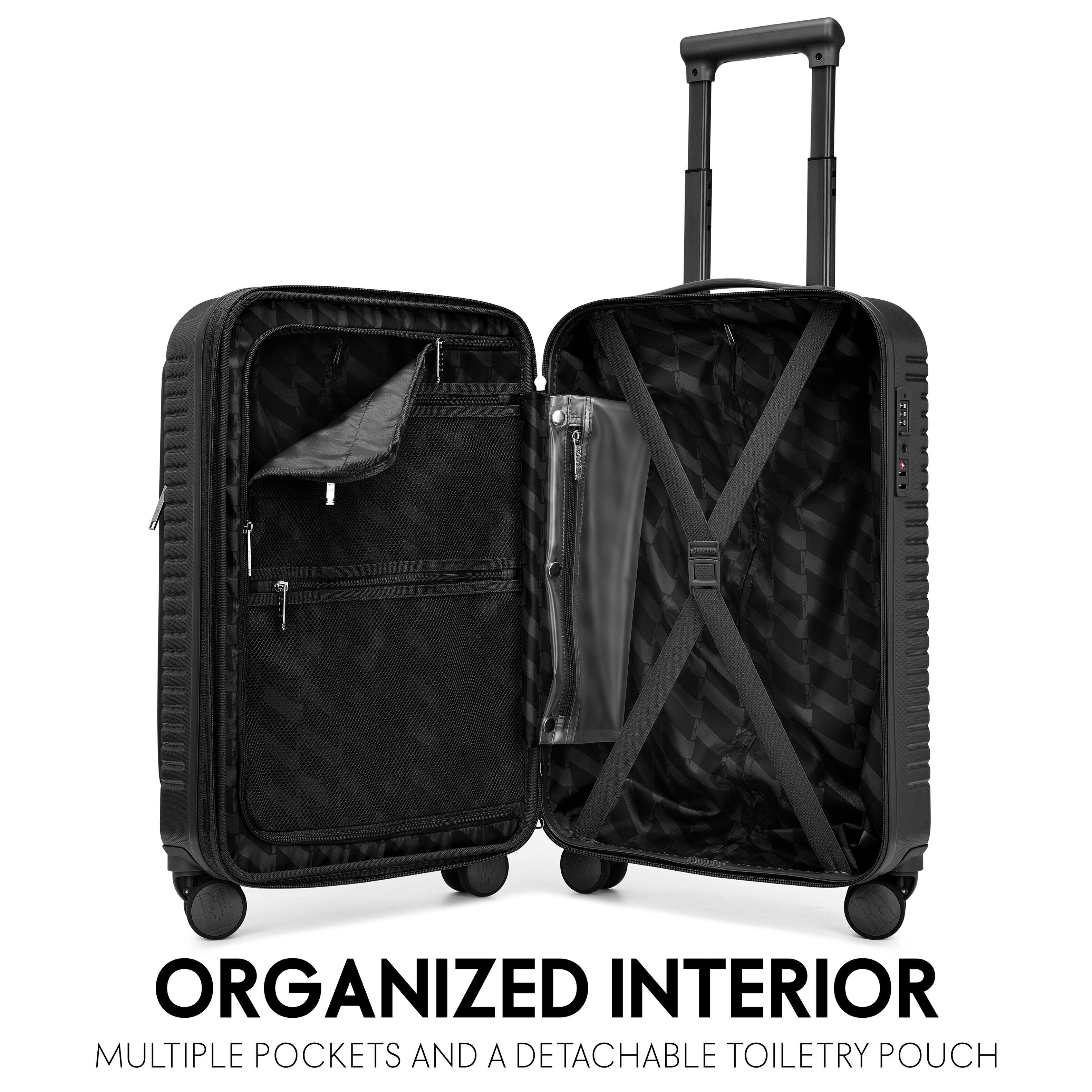 ORGANIZED INTERIOR  
MULTIPLE POCKETS AND A DETACHABLE TOILETRY POUCH