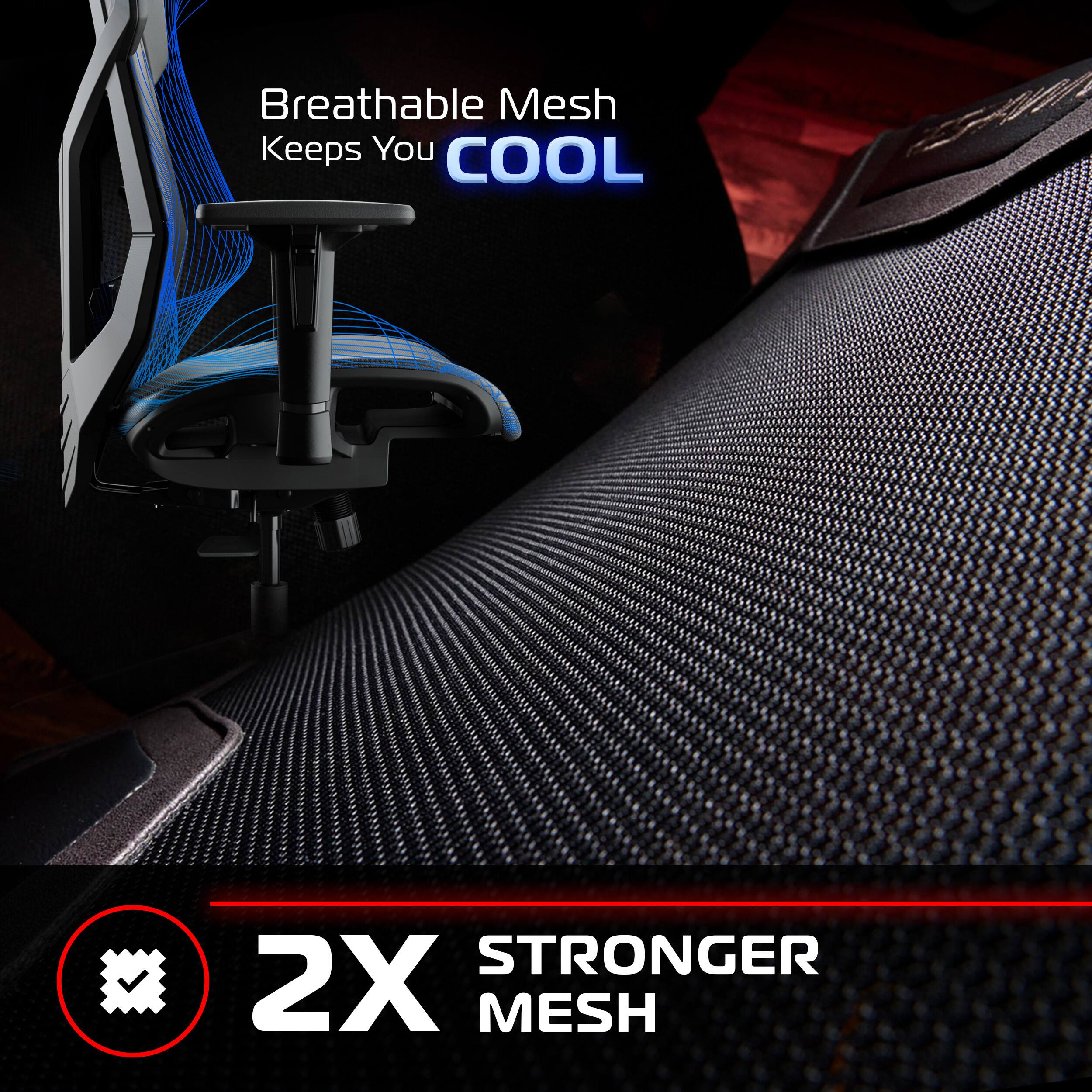 Breathable Mesh Keeps You COOL

2X STRONGER MESH