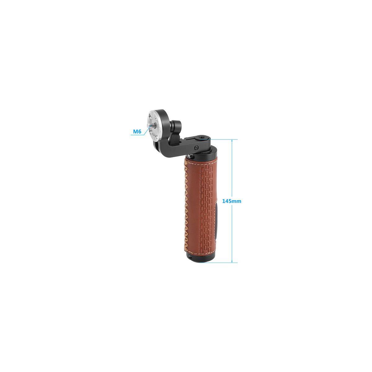 Alt View 2. CAMVATE - CAMVATE M6 Male Thread ARRI Rosette Leather Handgrip for DSLR Shoulder Rig, Pair.
