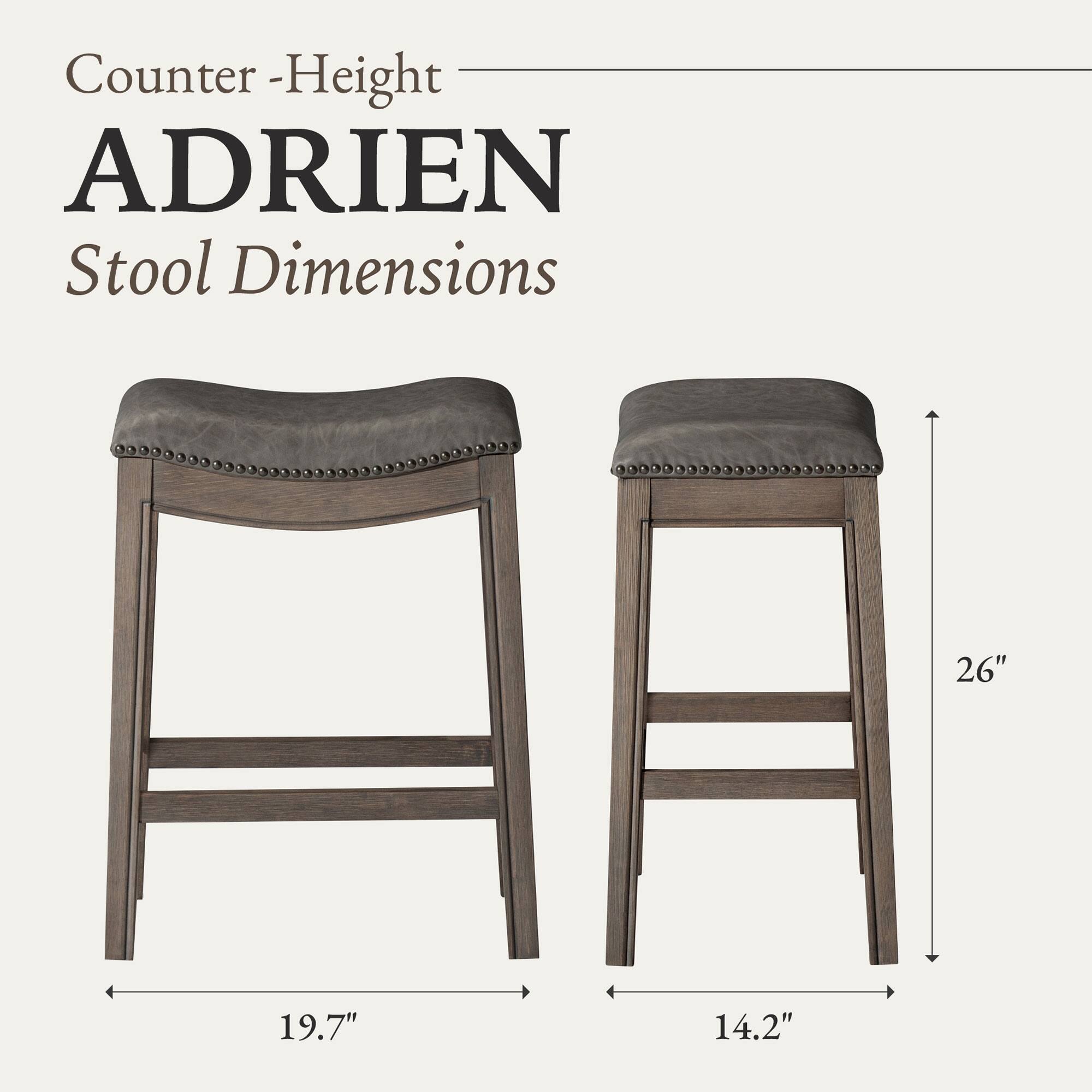 Counter-Height ADRIEN Stool Dimensions 26" 19.7" 14.2"