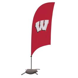 Victory Corps - Wisconsin Badgers 7.5' Razor Feather Stake Flag with Base - Multicolor